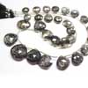 Natural Black Rutile Quartz Faceted Hear Drops Briolette Beads Strand Length is 16 Inches and Sizes from 10mm to 19mm approx Total Beads - 28 heart drops  Top Quality Black Rutile 